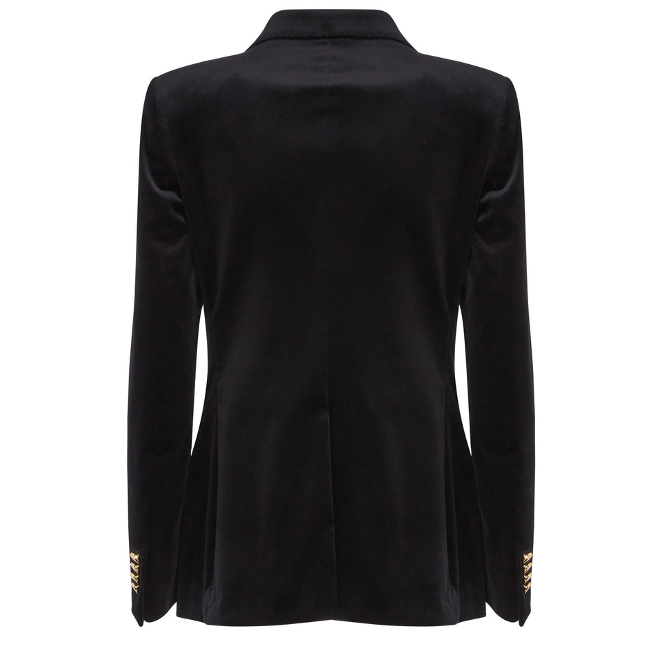 Giacca doppio petto ''J-Parigi'' in velluto nera