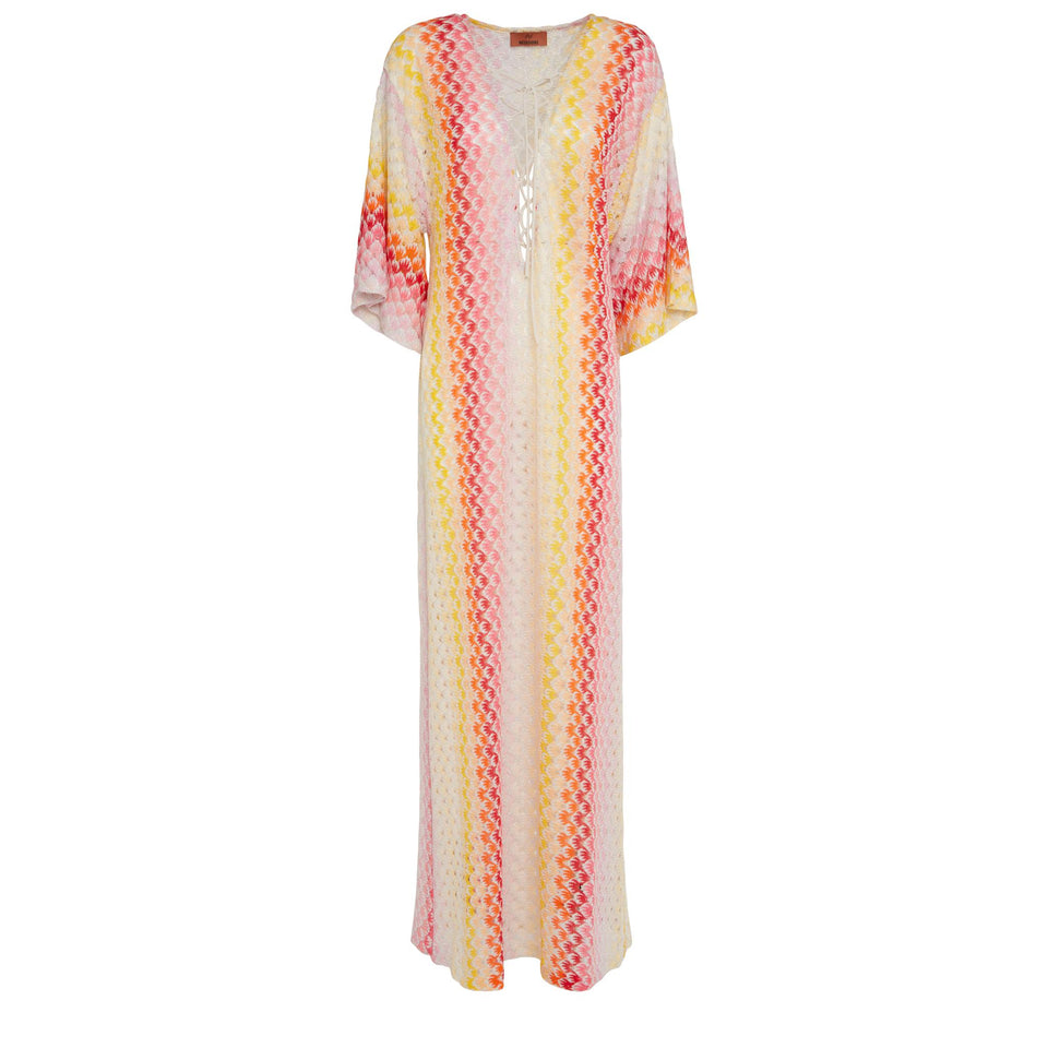 Maxi abito in tessuto multicolor