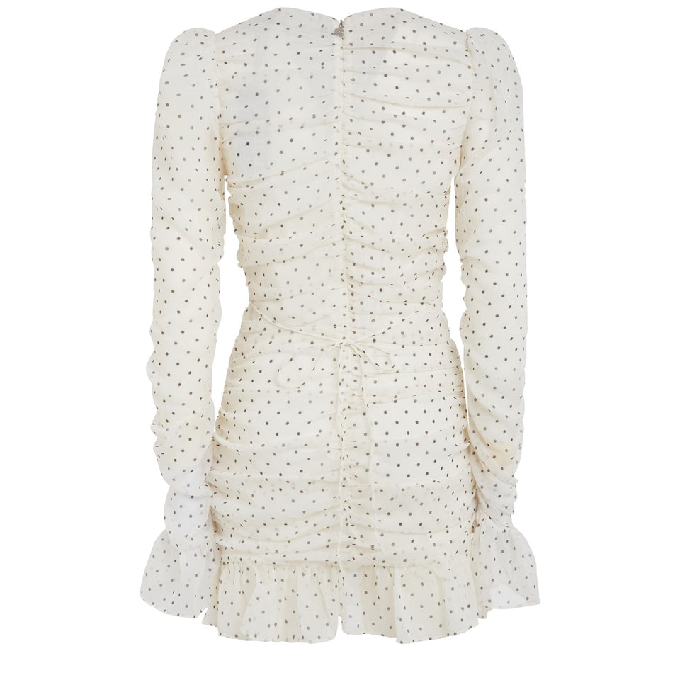 Abito corto in tessuto bianco