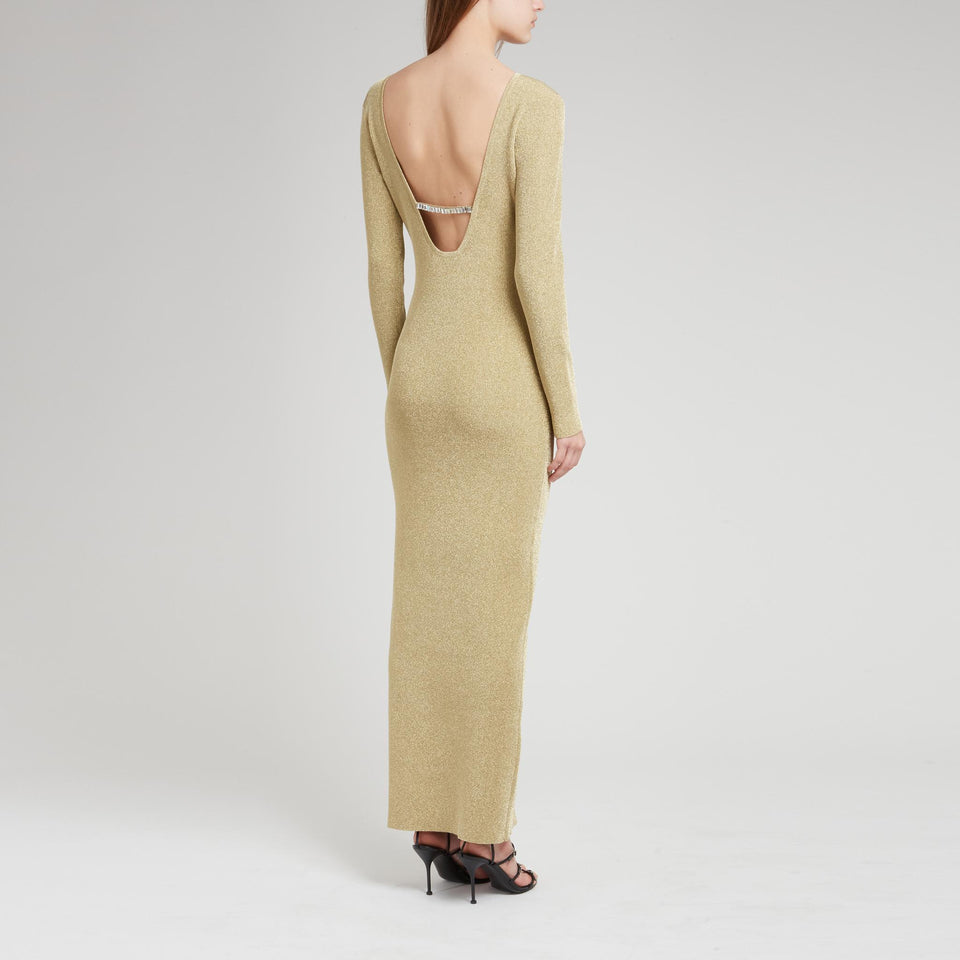 Maxi dress in gold fabric