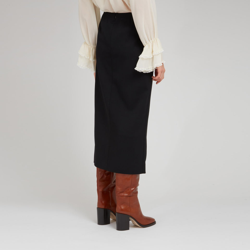 Gonna lunga in lana nera