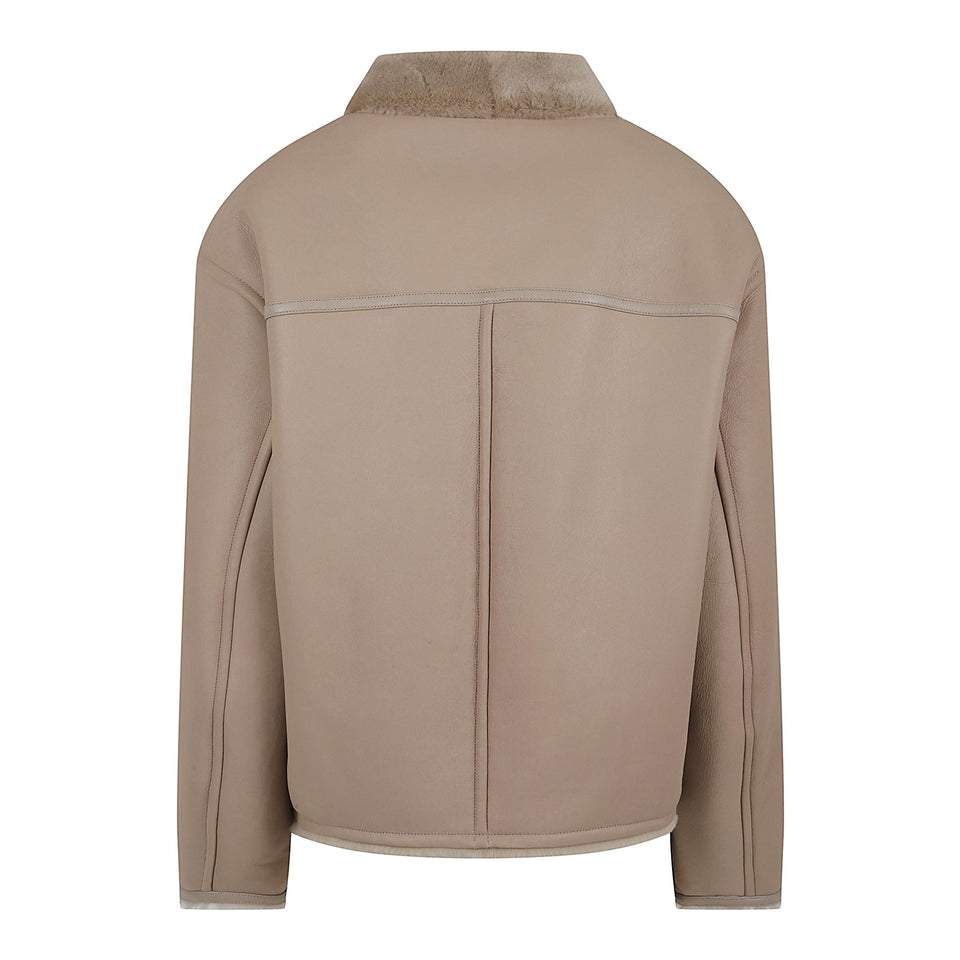 Giacca reversibile in shearling beige 26WYV62962MESI A2261 SALOMON 