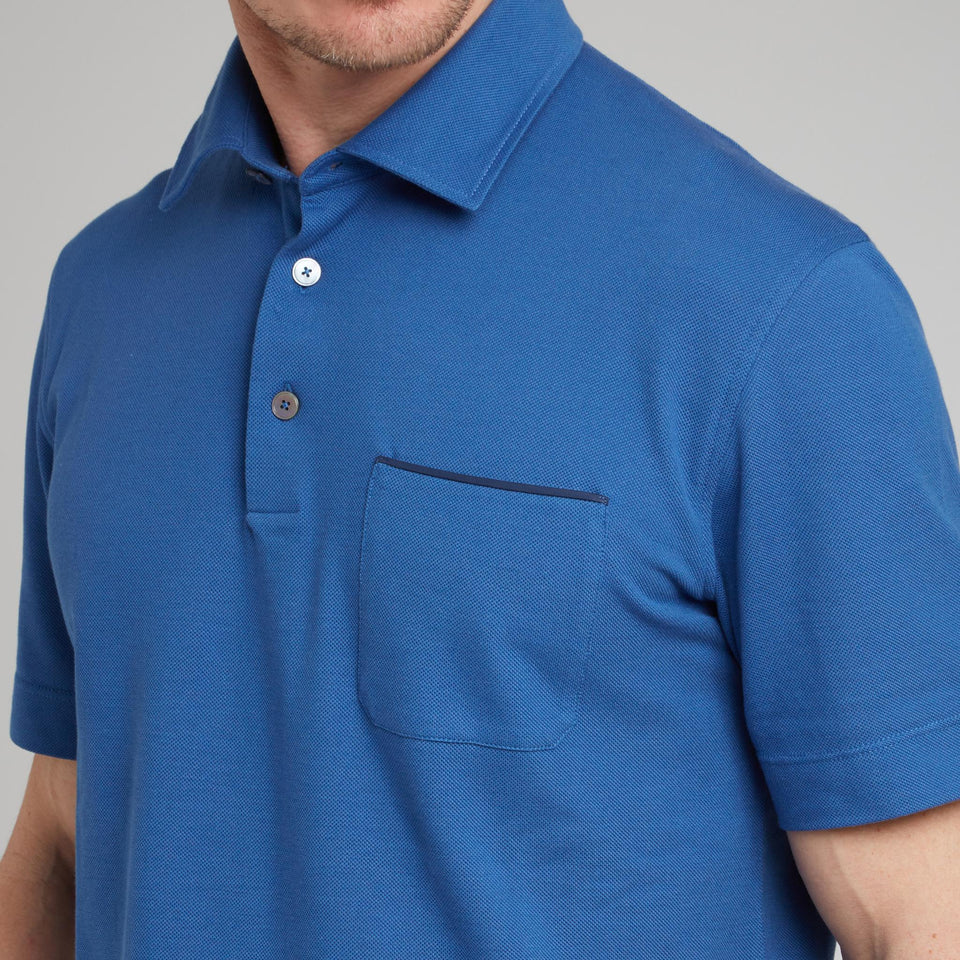 Blue cotton polo shirt