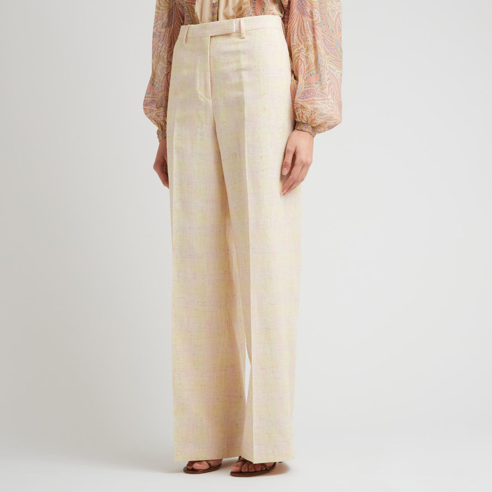 Pantalone in lino beige