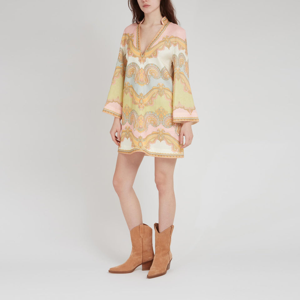 Abito "Maxine" in lino multicolor