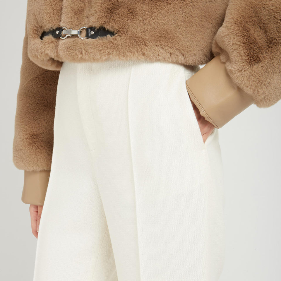 Pantalone in lana bianco