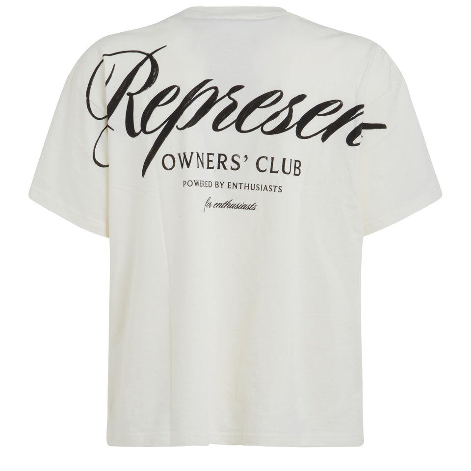 T-shirt ''Represent Owners Club'' in cotone bianca