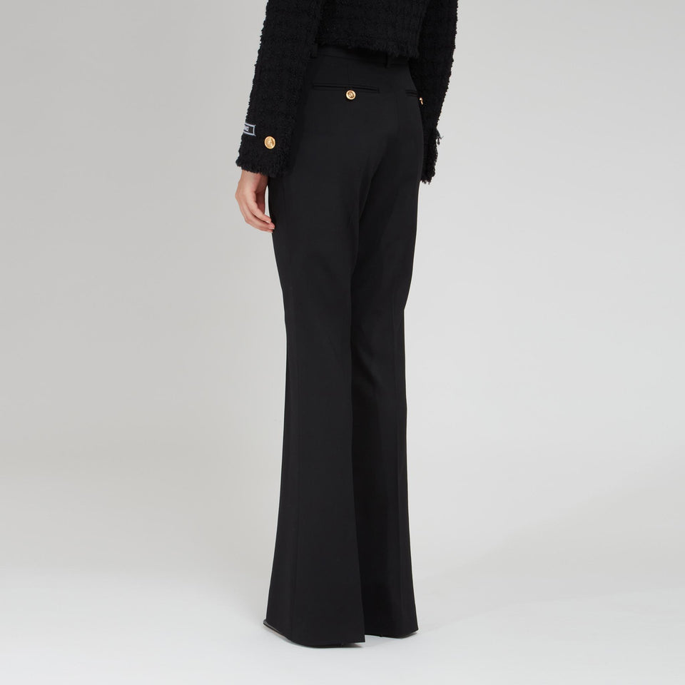 Black wool trousers