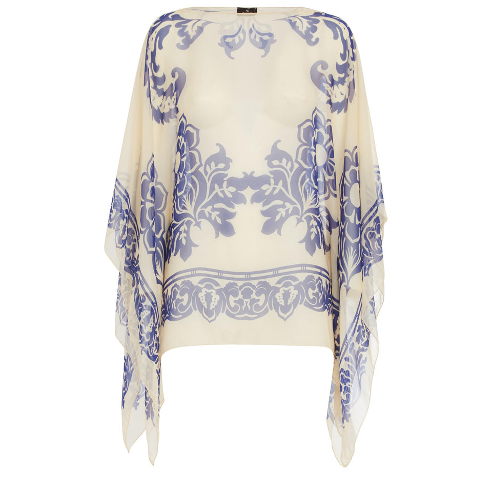 Poncho in seta multicolor