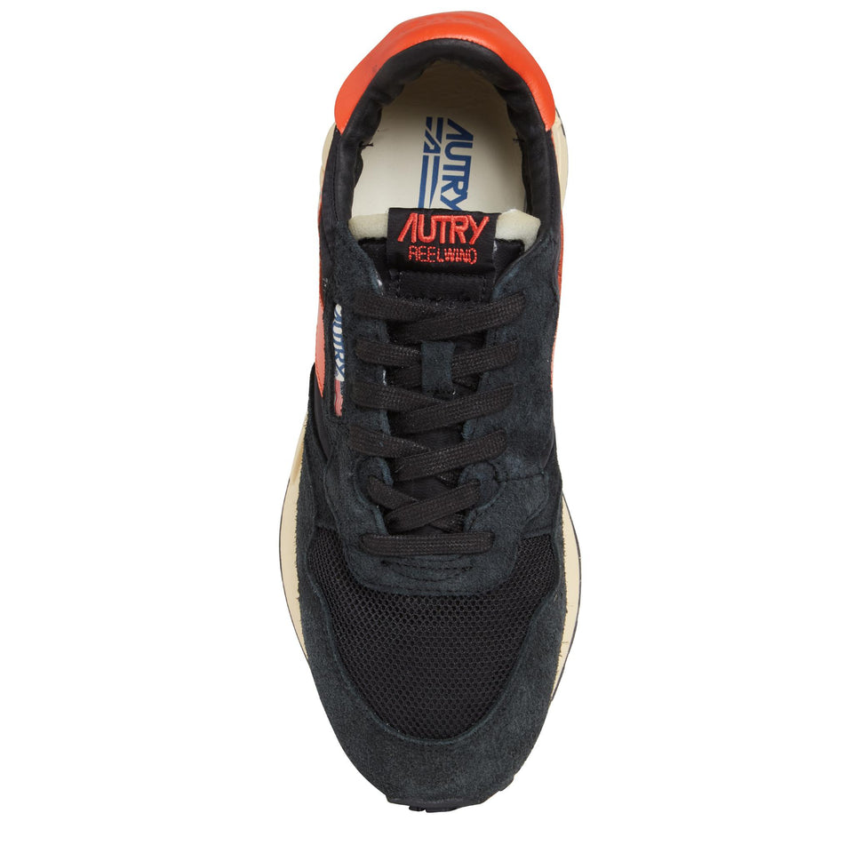 Sneakers "Reelwind" in pelle nere WWLM-UT08 BLK/ORANGE AUTRY 