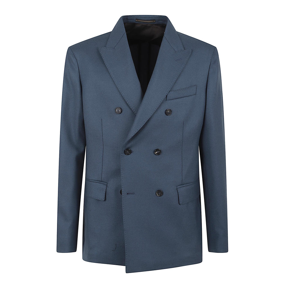 Giacca doppio petto in lana blu 63I025 40959840 INCOTEX 