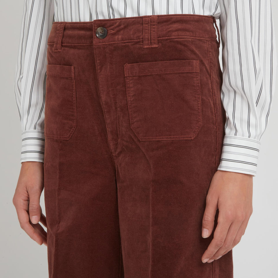 "Sasha" trousers in brown fabric