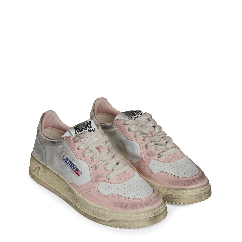 Sneakers "Sup Vint Low" in pelle multicolor AVLW SV35WHT/POW/SILV AUTRY 