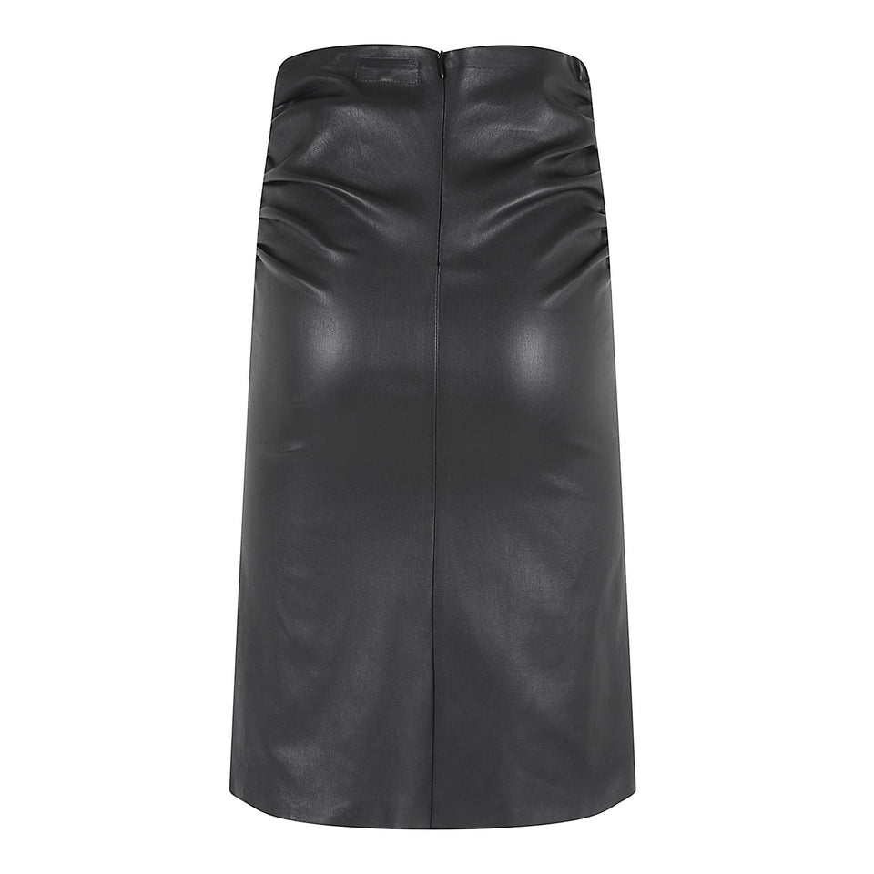 Gonna "Ooma" in pelle nera OOMA PLONGENOIR STOULS 