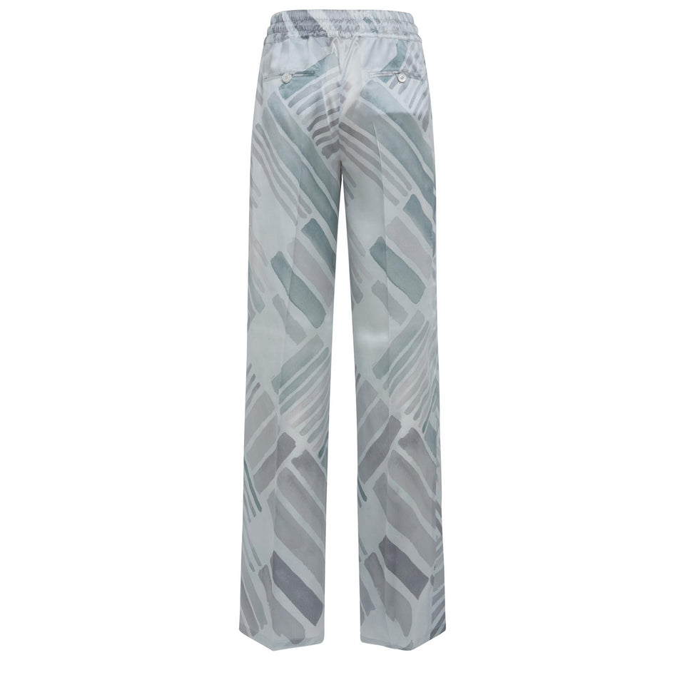 Gray silk trousers