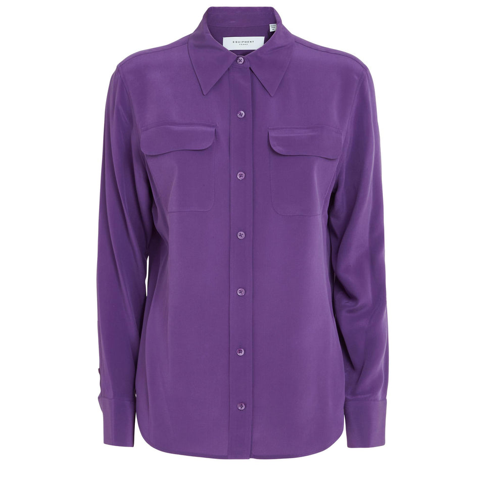 Purple silk shirt