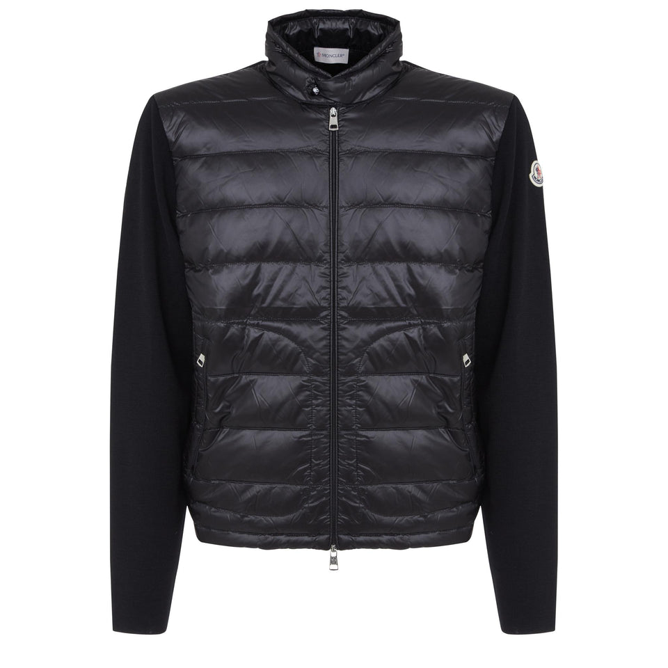 Black fabric cardigan