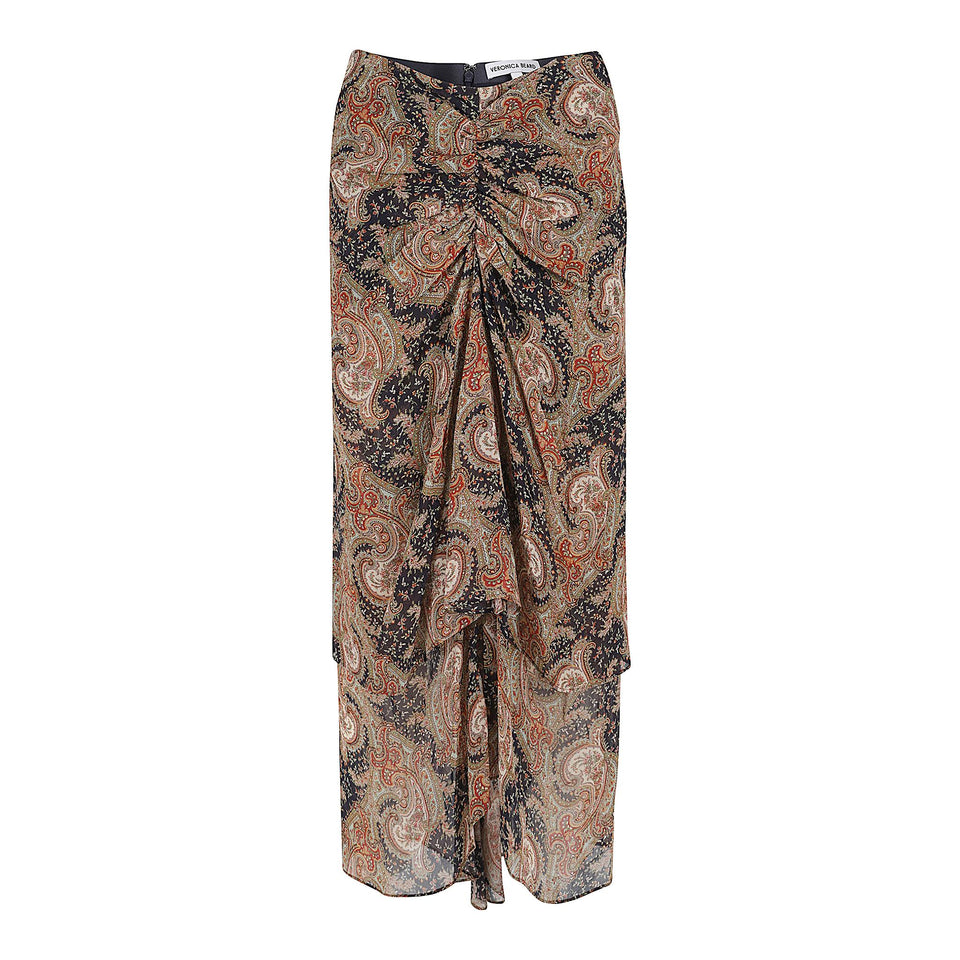 Gonna lunga in seta multicolor 2508GG6630264 B1238 VERONICA BEARD 