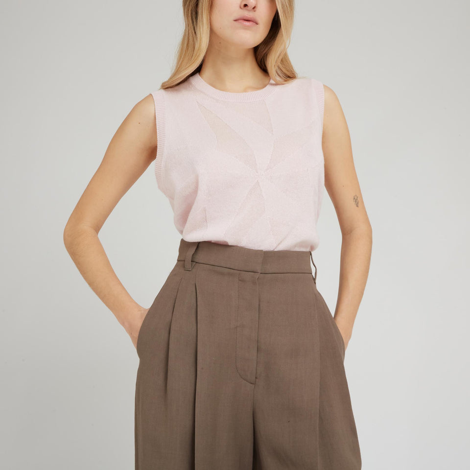 Top in cashmere rosa