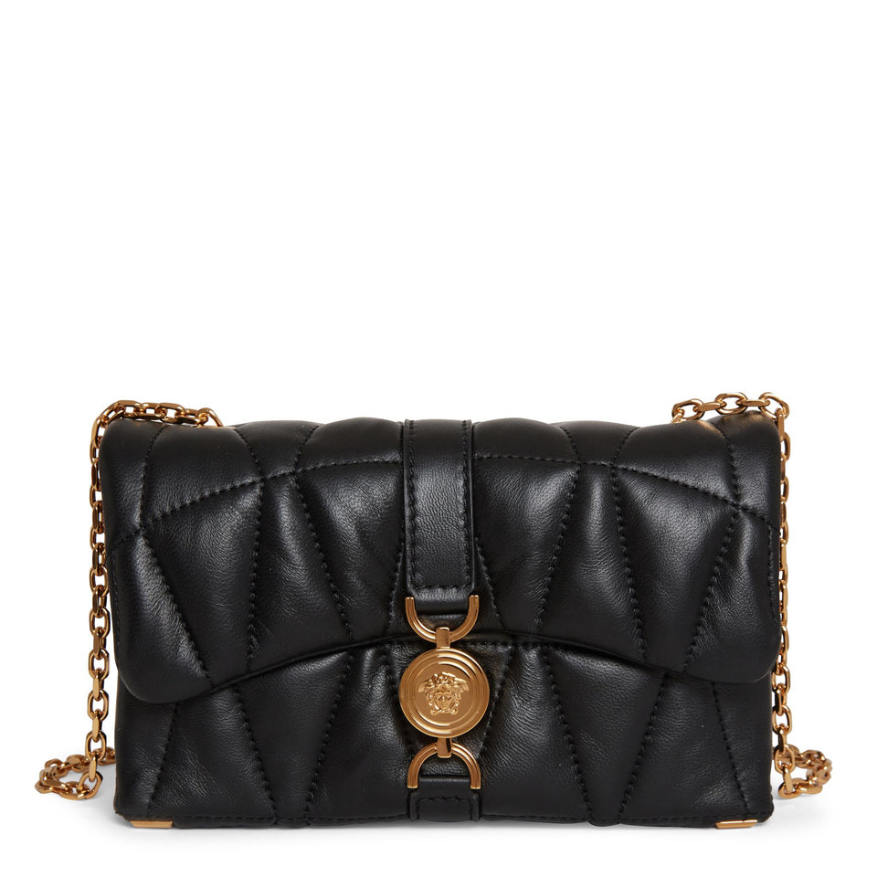 ''Kleio'' mini black leather bag