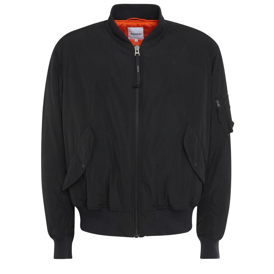 Bomber in tessuto nero