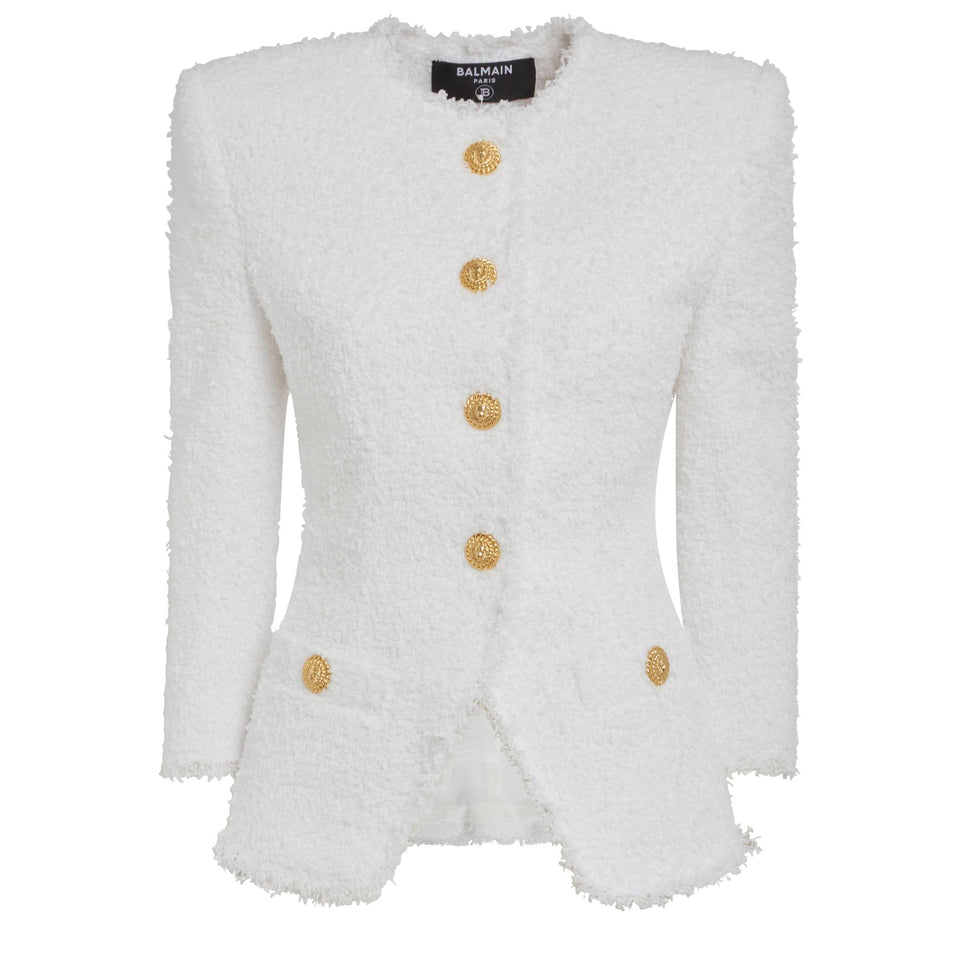 Giacca in tweed bianca