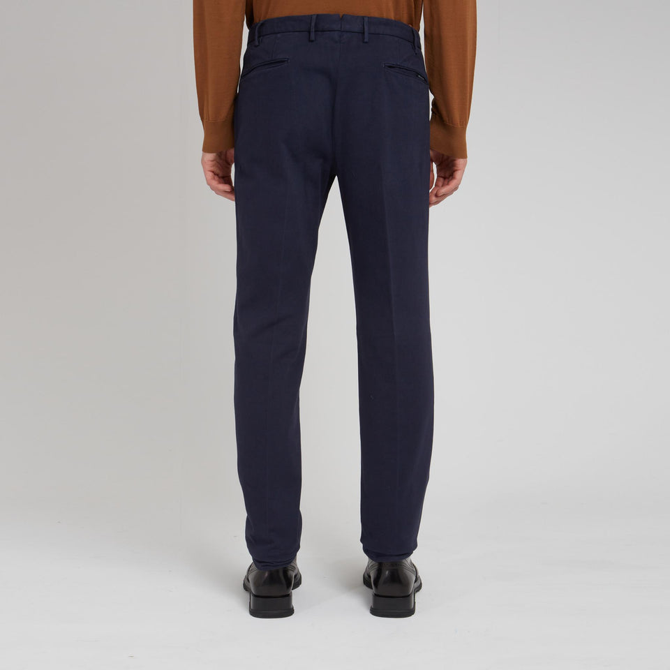 Pantalone slim in cotone blu