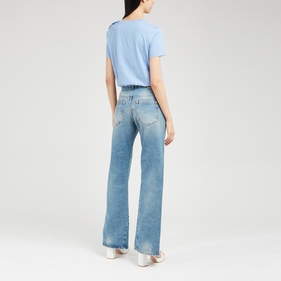 T-shirt in cotone blu