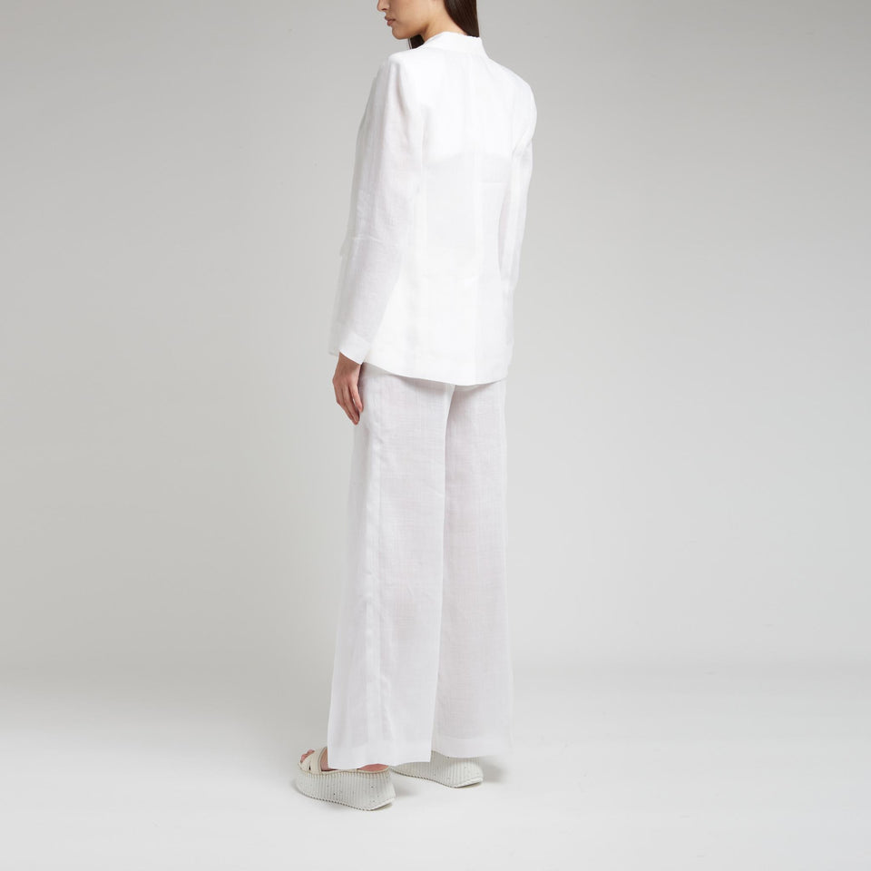 Giacca mono petto in tessuto bianca