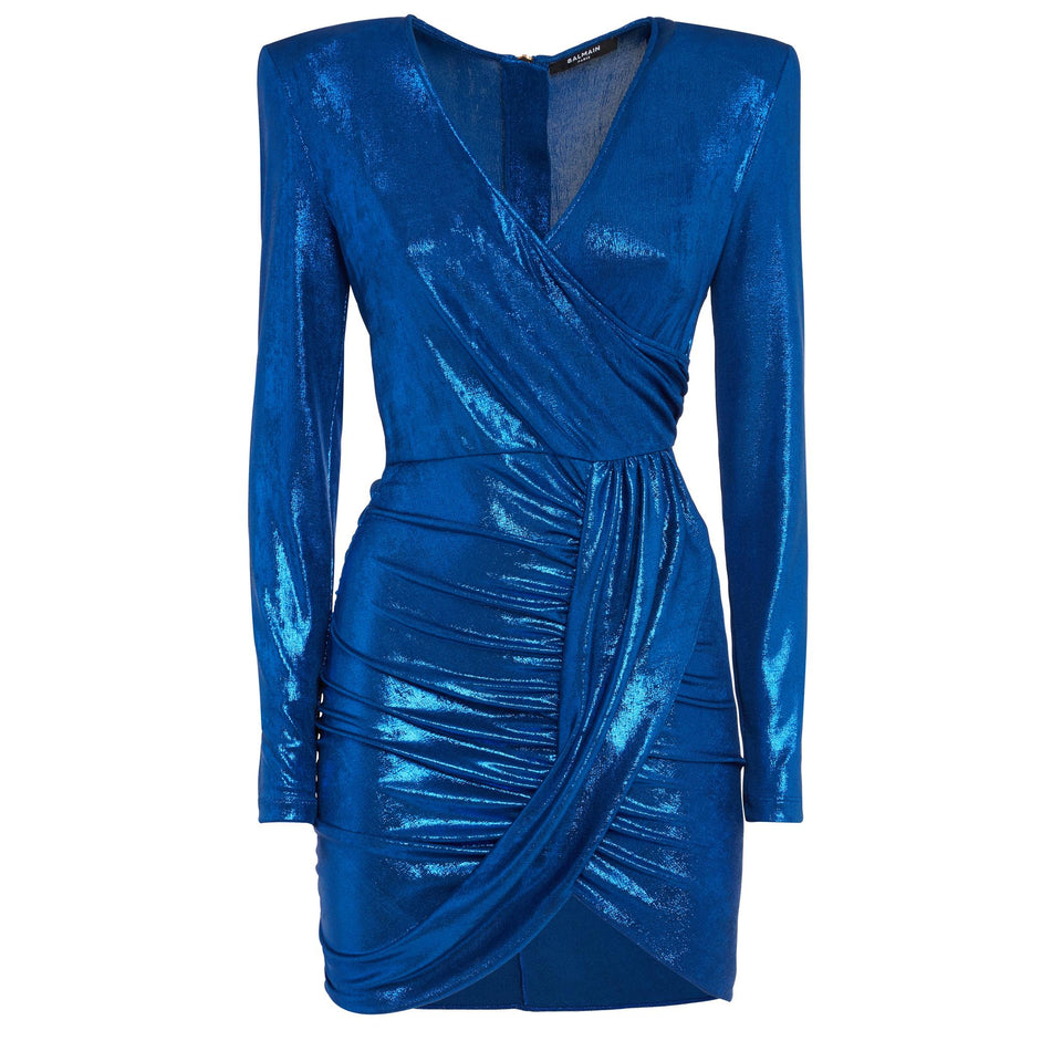 Abito in jersey laminato blu - GIO MORETTI