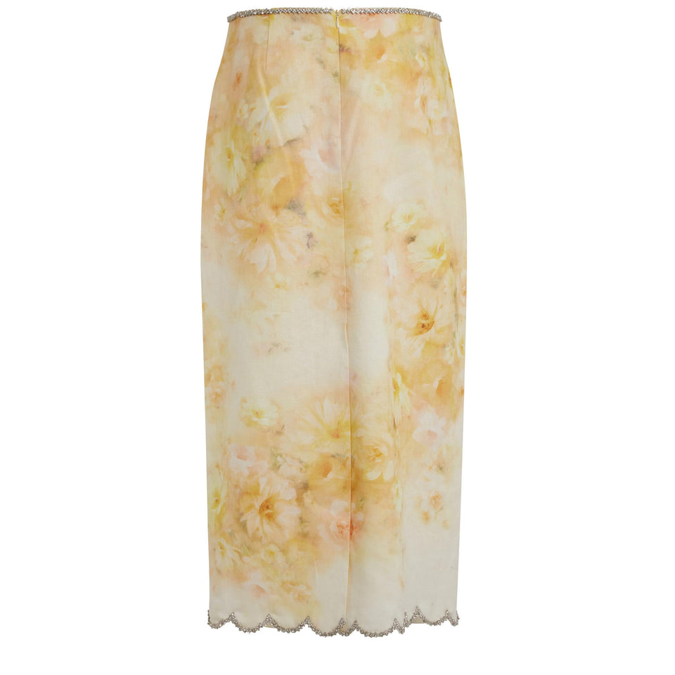 Yellow Linen "Crush" Skirt