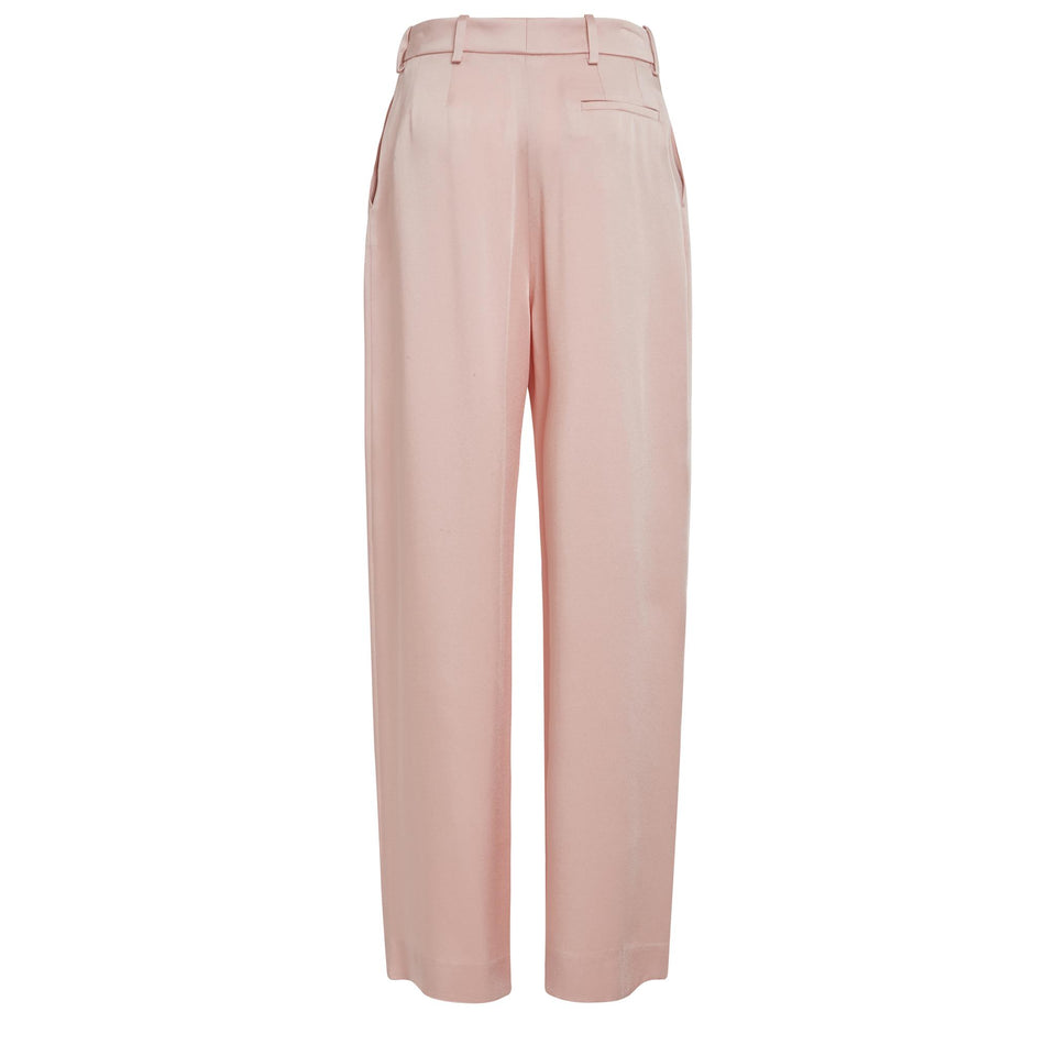 Pantalone in satin rosa