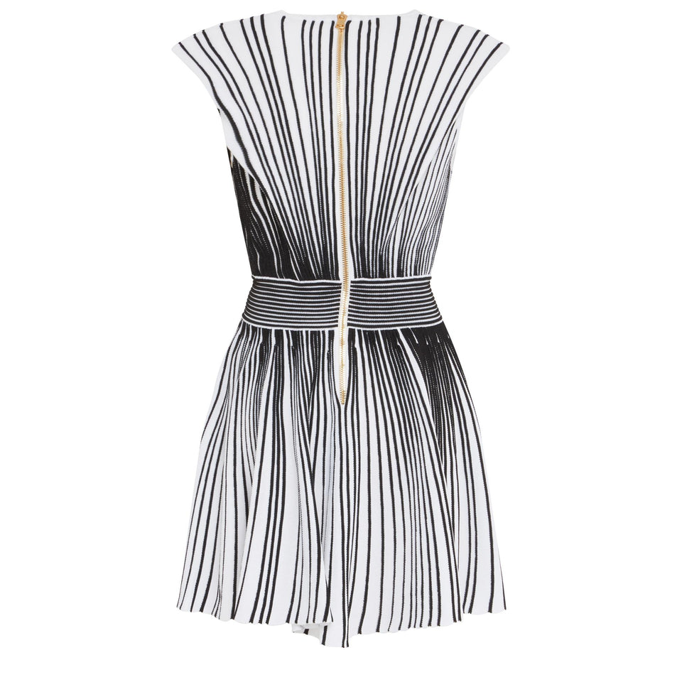 Black and white knitted dress