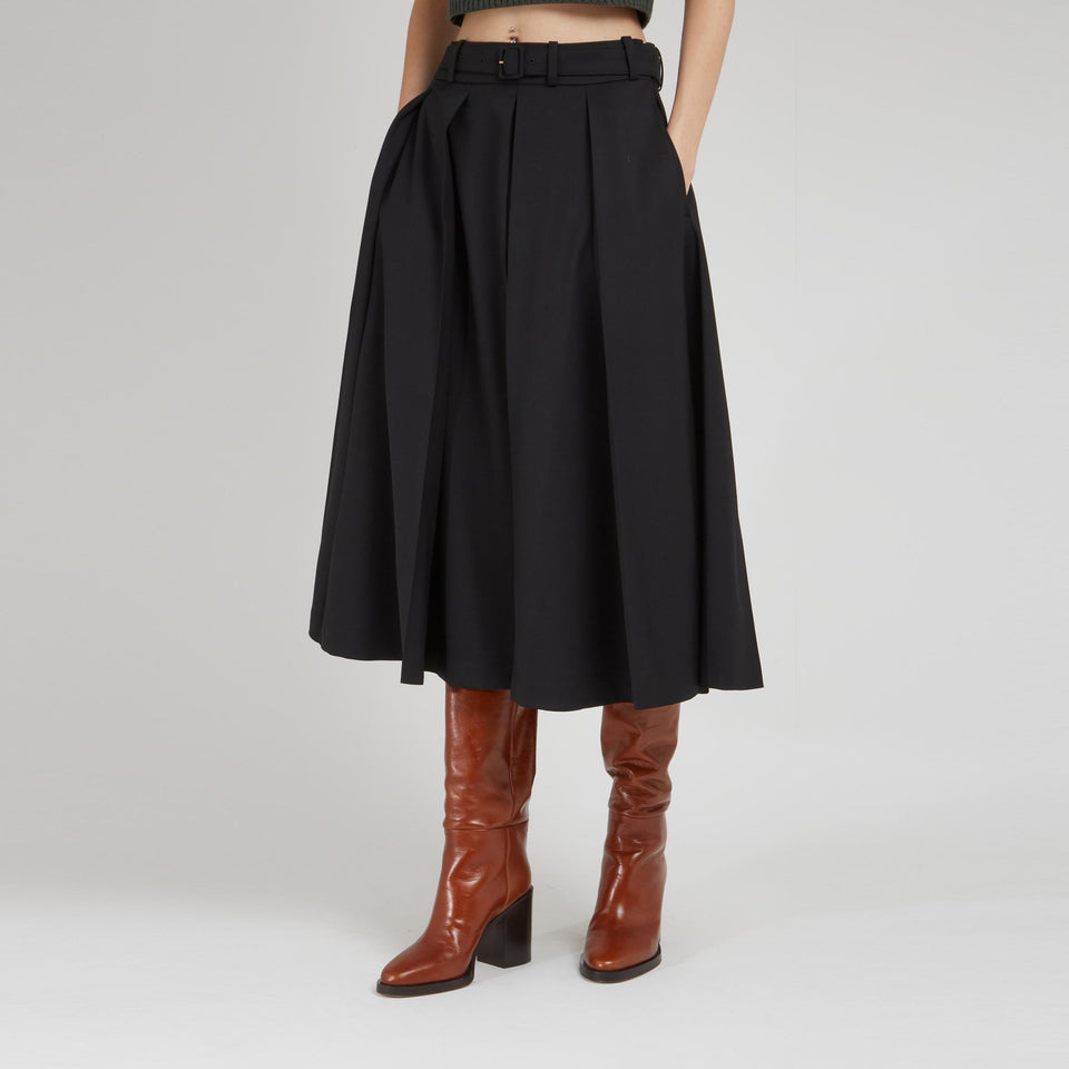 Gonna lunga in cotone nera