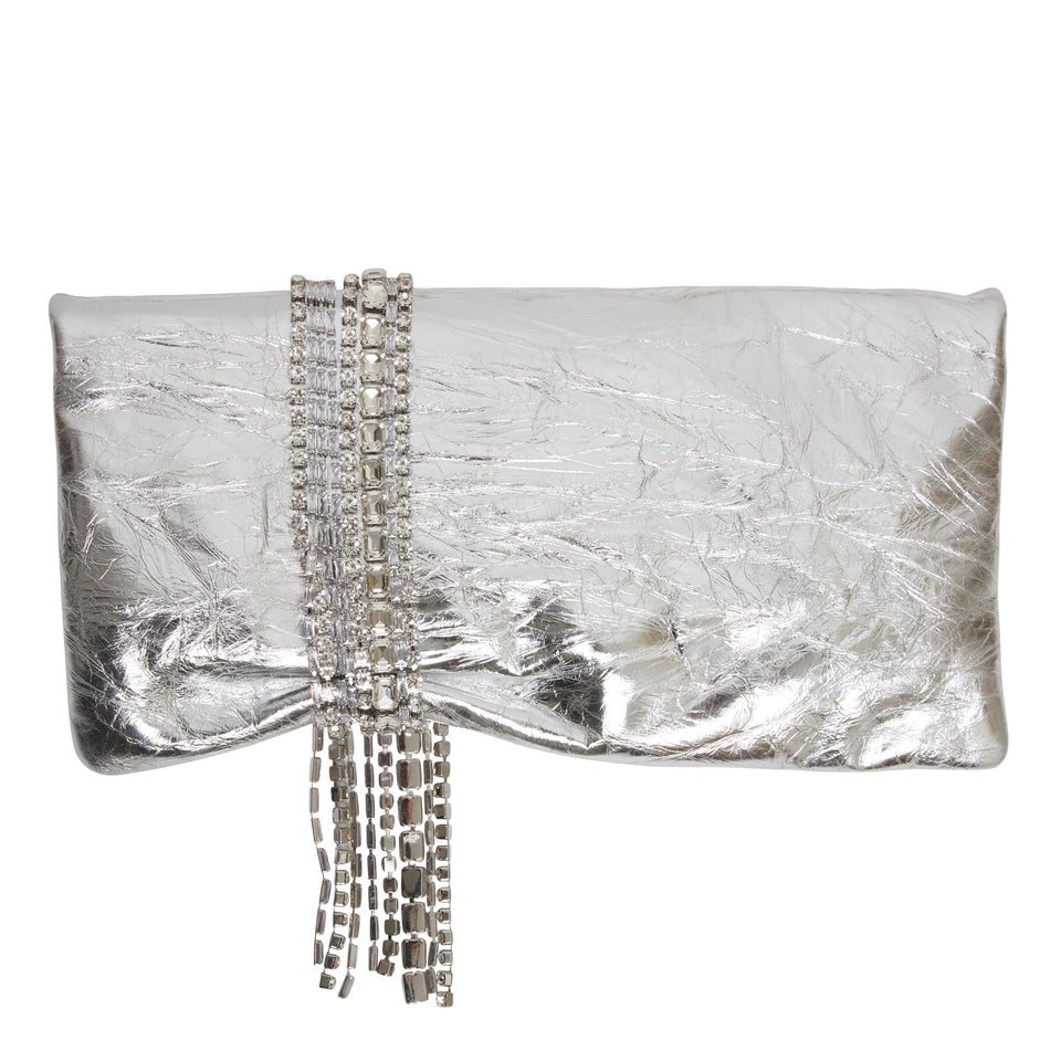 Borsa "Zandra" in pelle argento