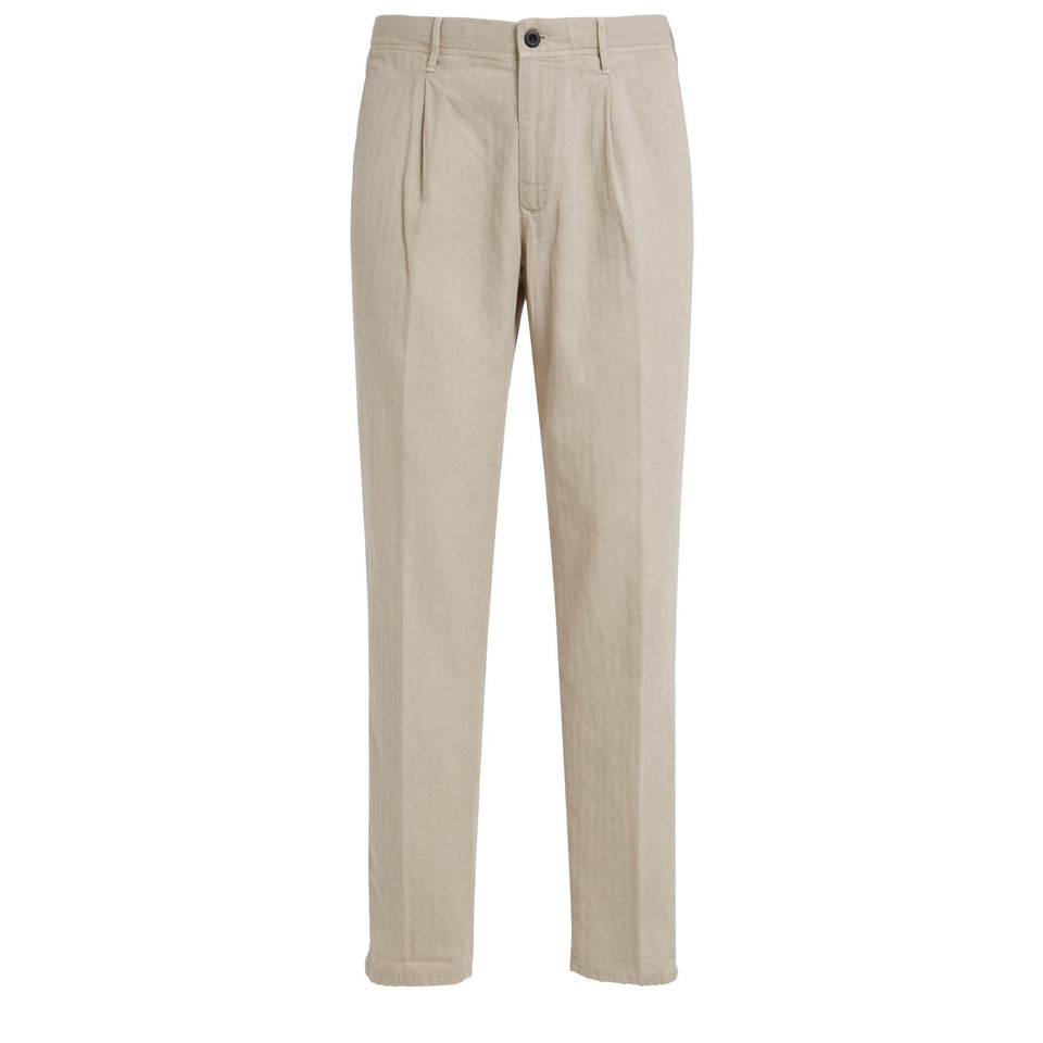 Pantalone in cotone beige