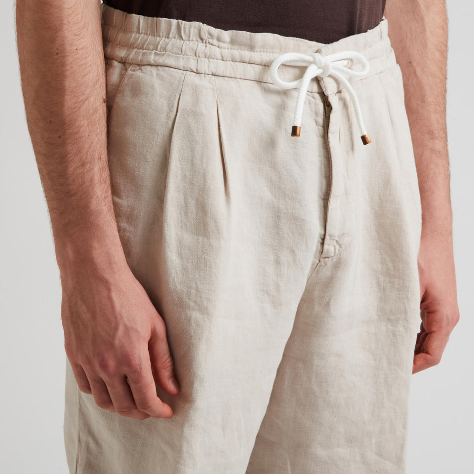 Shorts in lino beige