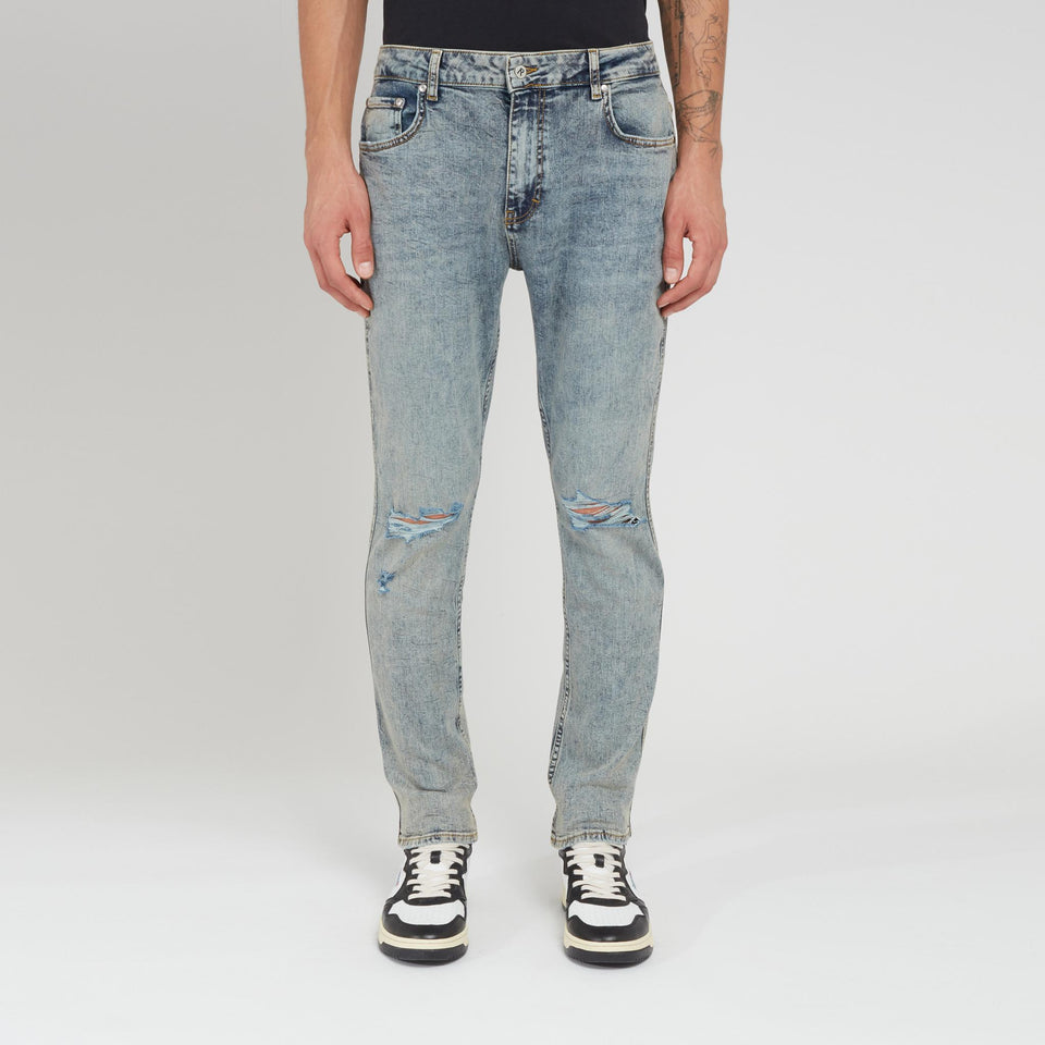 ''R1'' jeans in blue denim