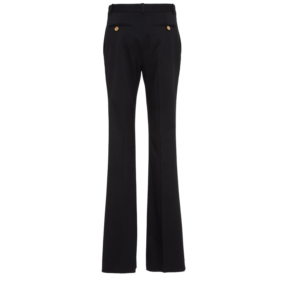 Black wool trousers