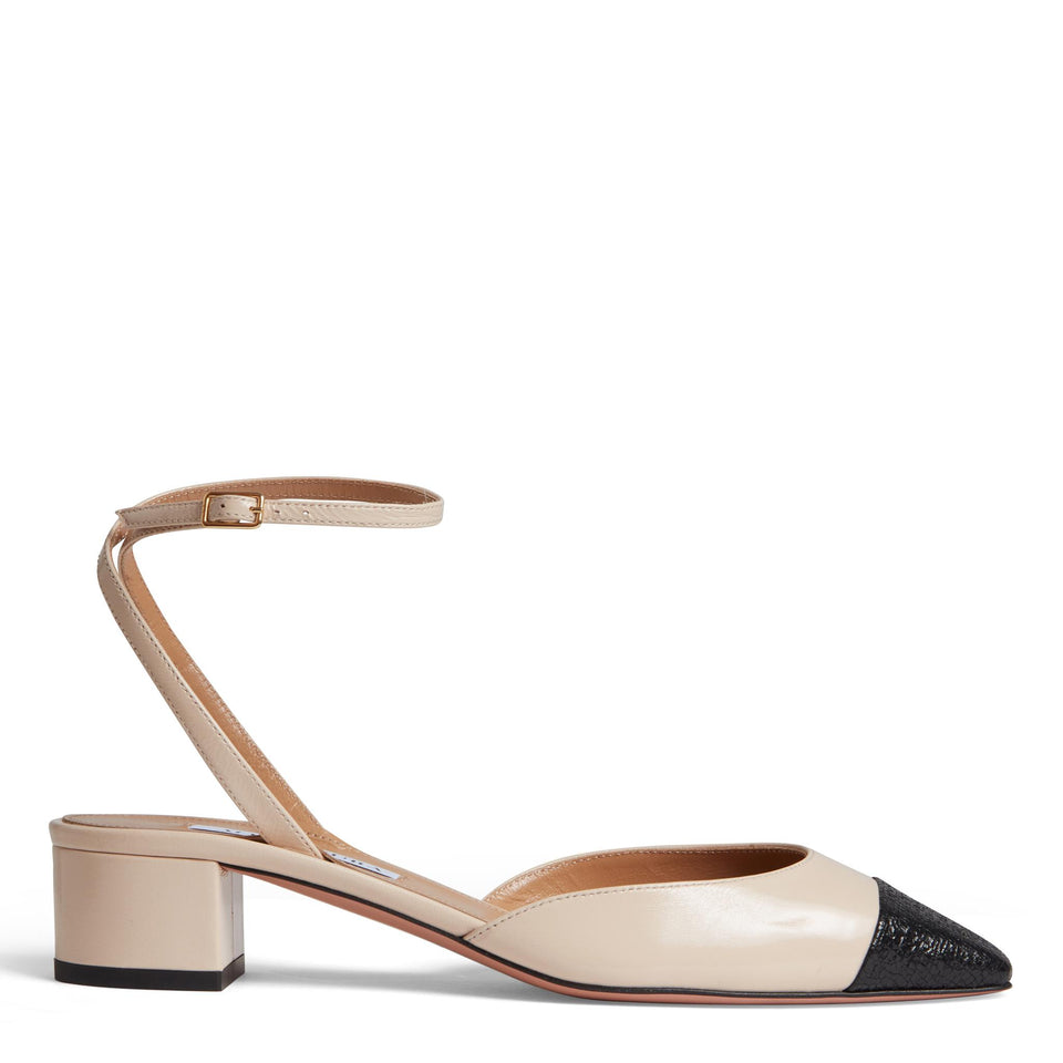 Sandali in pelle beige FRLMIDP0 NGKLNB AQUAZZURA 