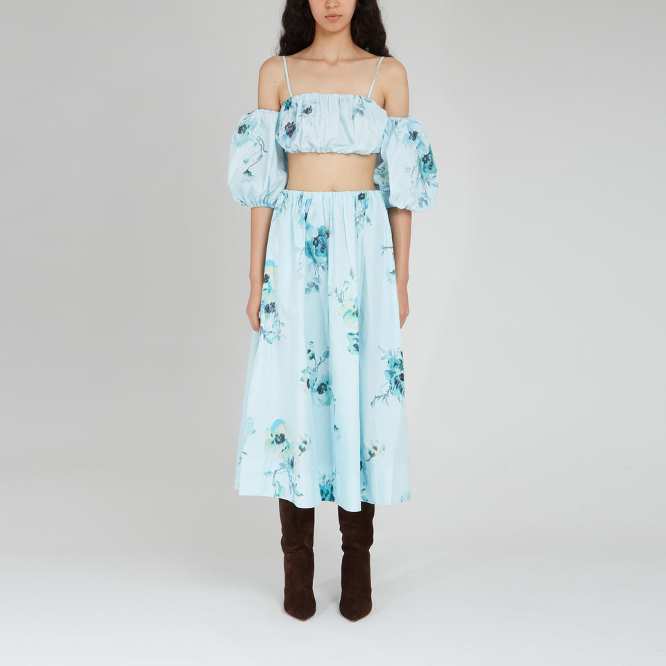 Light blue cotton crop top