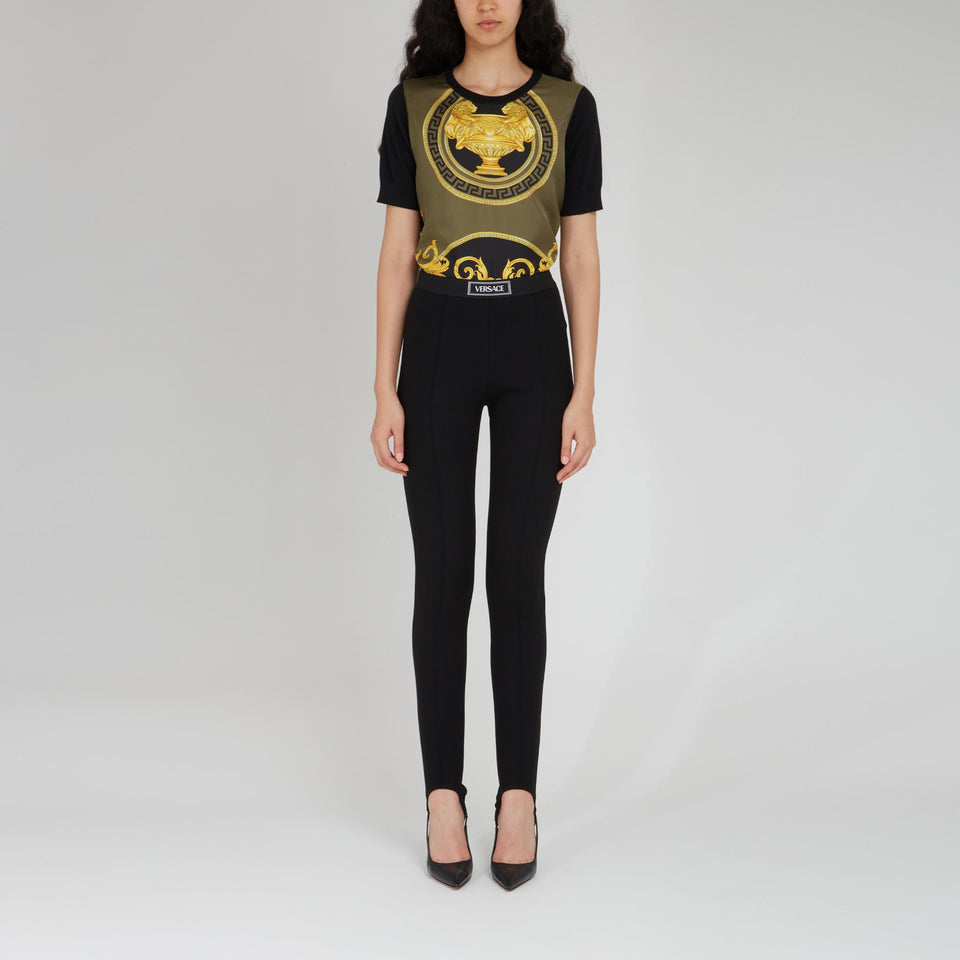 T-shirt ''La Coupe Des Dieux'' in lana e seta multicolor