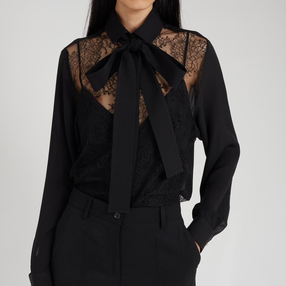 Camicia ricamata in tessuto nera 15678 BLACK ELIE SAAB 