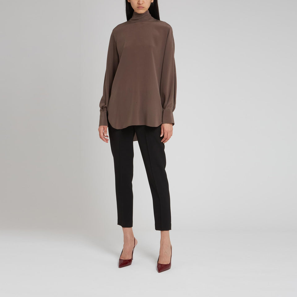 Brown fabric sweater