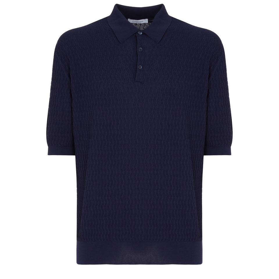 Blue cotton polo