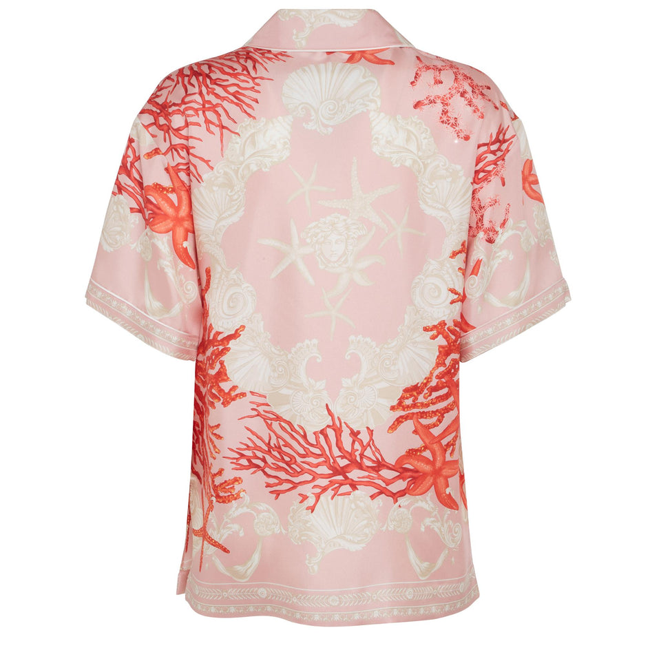 ''Barocco Sea'' shirt in pink silk