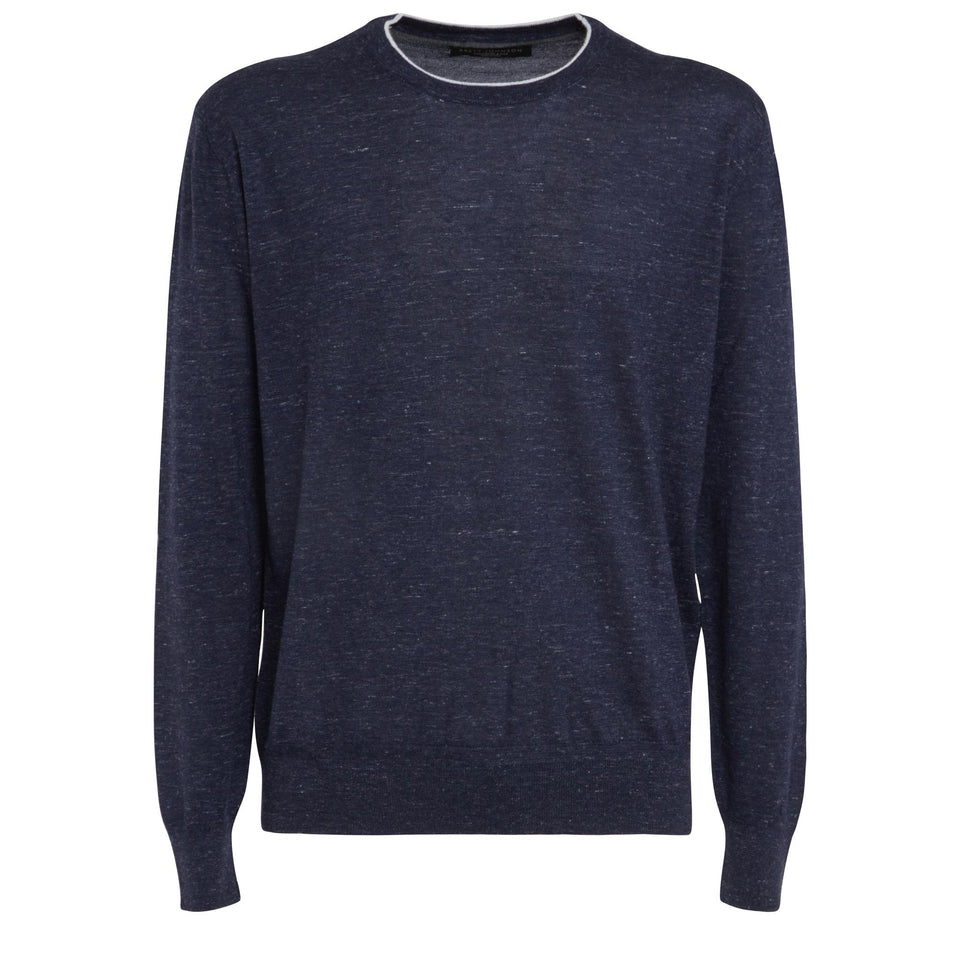 Maglia in lana e seta blu