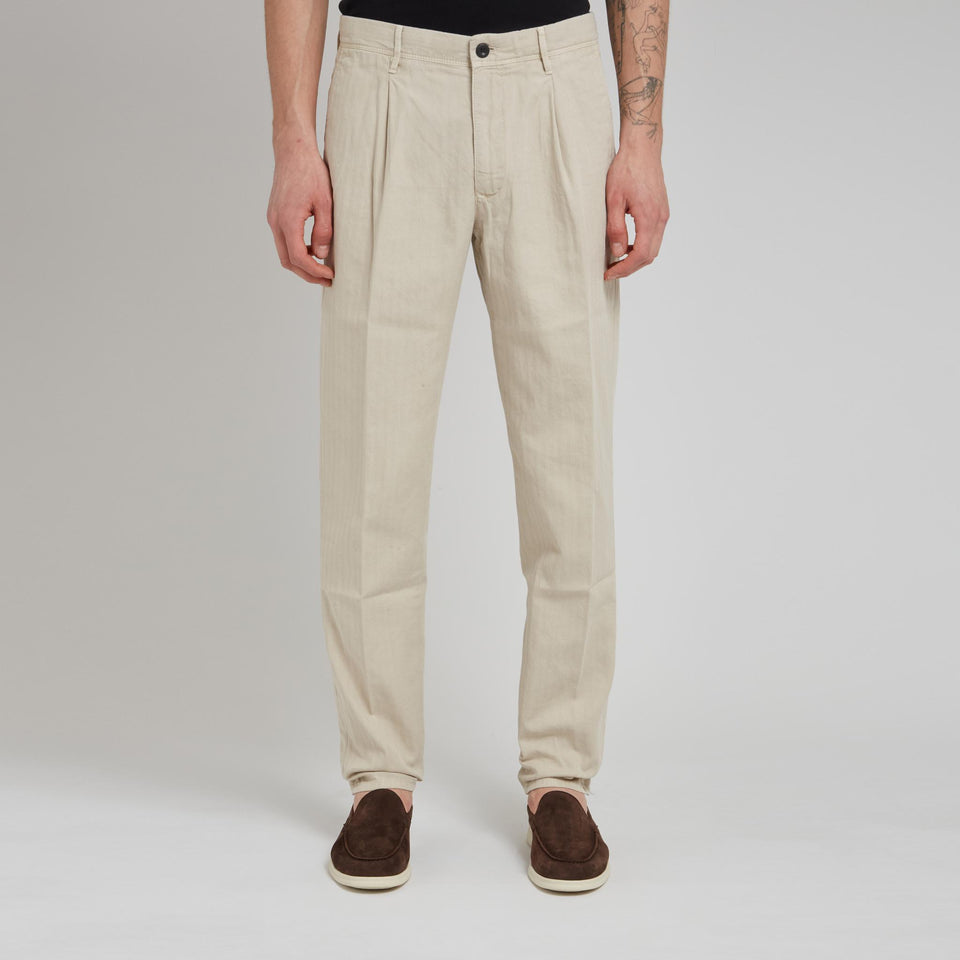 Pantalone in cotone beige