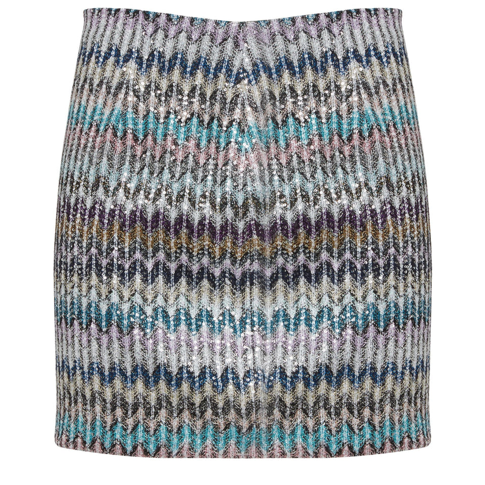 Mini gonna in tessuto multicolor