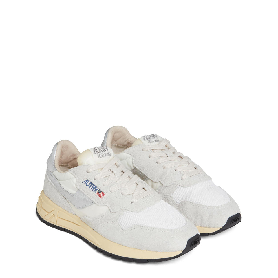 Sneakers "Reelwind" in pelle bianca WWLW-MU01 WHT/SILV AUTRY 
